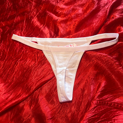 Shitposter Thong (S) white/pink