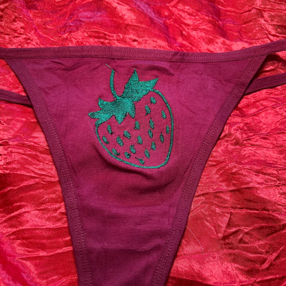 Strawberry Thong (XL) maroon/green
