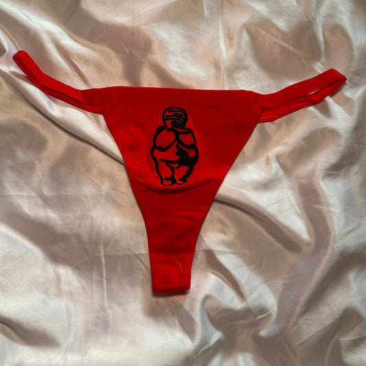 Venus of Willendorf Thong (XL) red/black