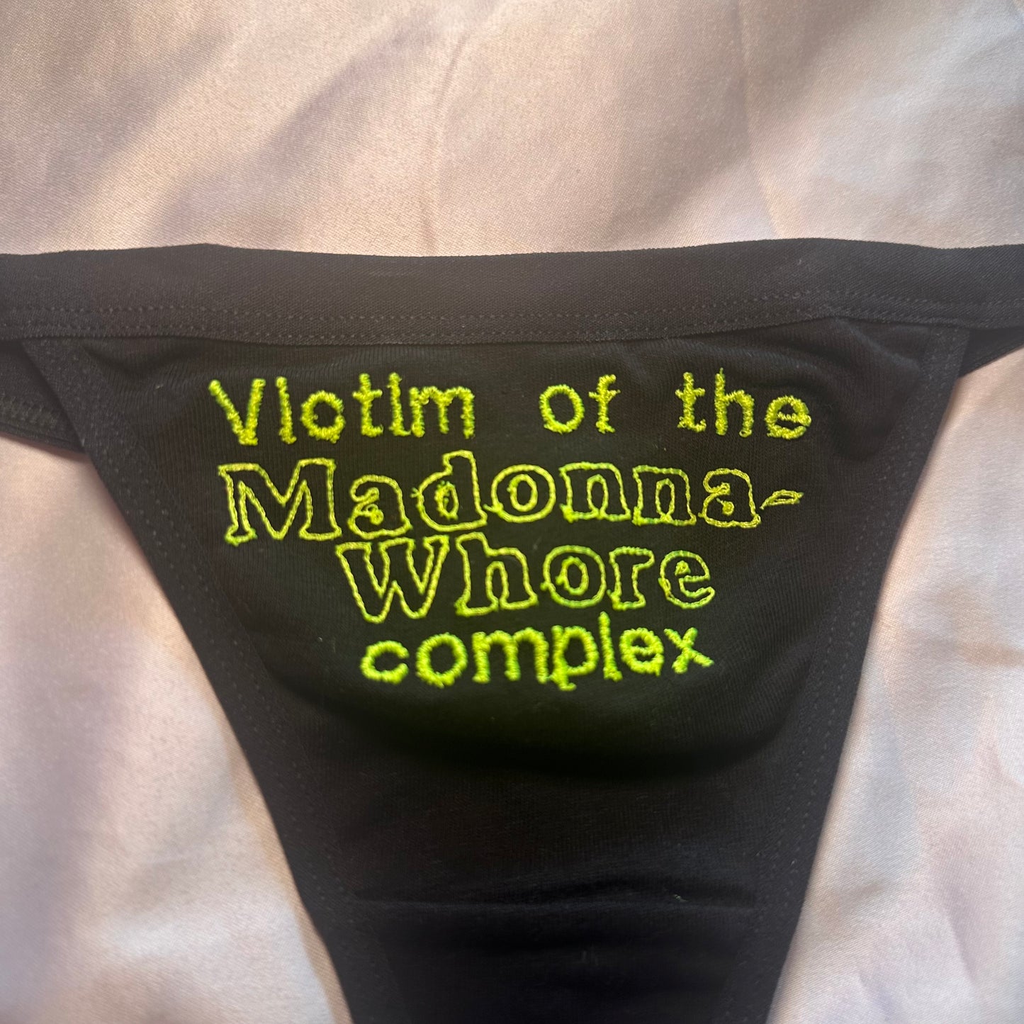 Madonna-Whore Complex Thong (M) black/green