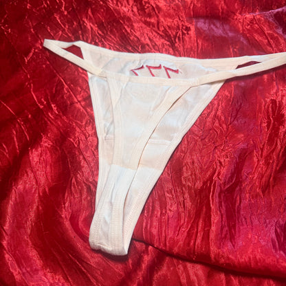 777 Angel Numbers Thong (L) beige/red