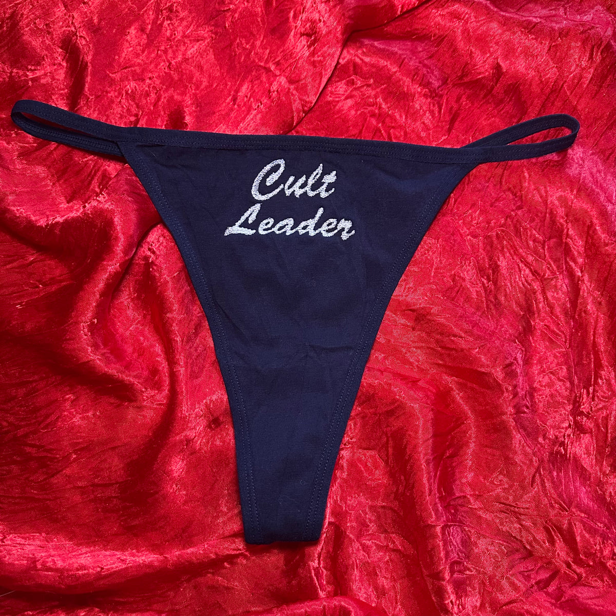 Cult Leader Thong (XL) Navy/white