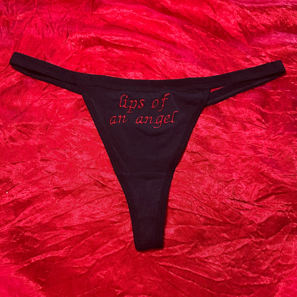 Lips of an Angel Thong (XL) black/red