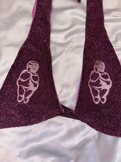 Venus of Willendorf Sparkle Bikini Top (M)