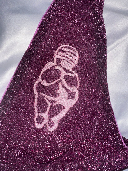 Venus of Willendorf Sparkle Bikini Top (M)