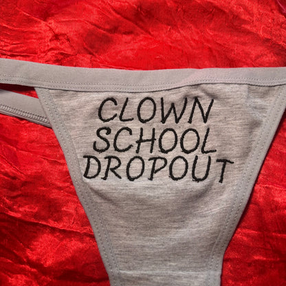 Clown School Dropout Thong (XS) grey/black