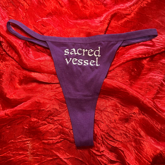 Sacred Vessel Thong (M) purple/white