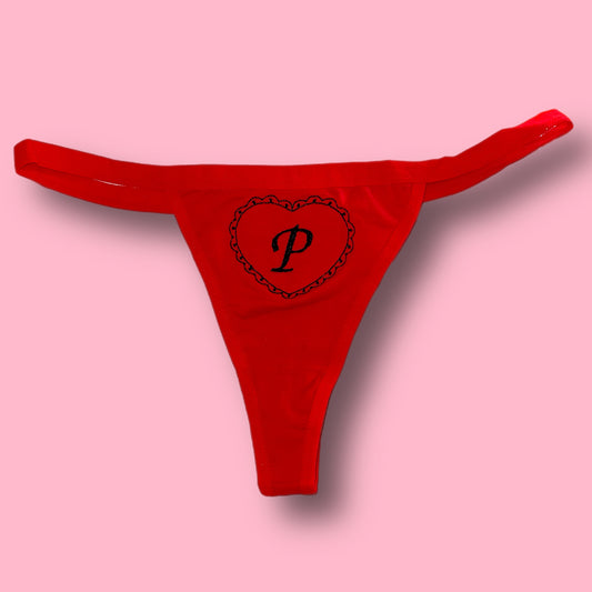 Custom Heart Letter Thong