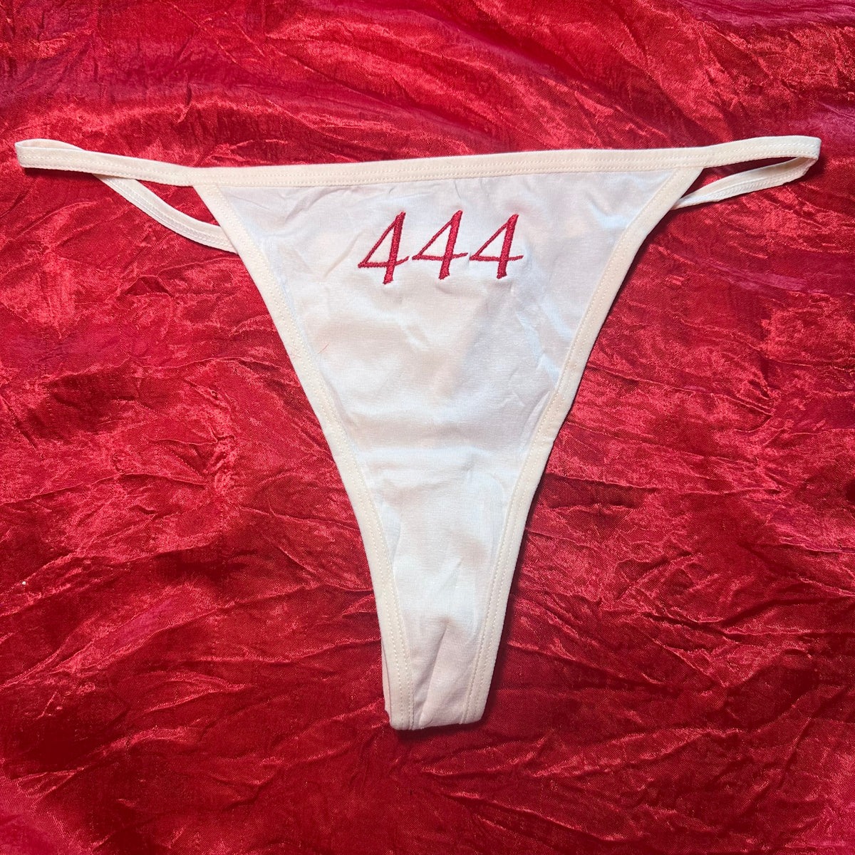 444 Angel Numbers Thong (XL) beige/red