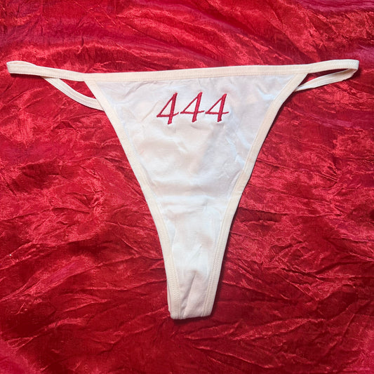 444 Angel Numbers Thong (XL) beige/red