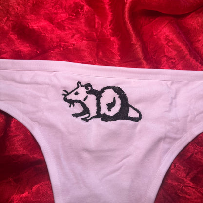 Rat Pantie Thong (L) white/black