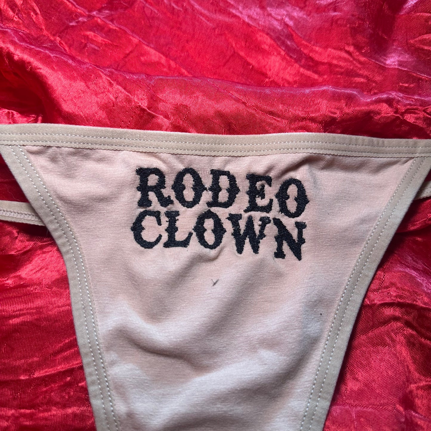 Rodeo Clown Thong (M) beige/black