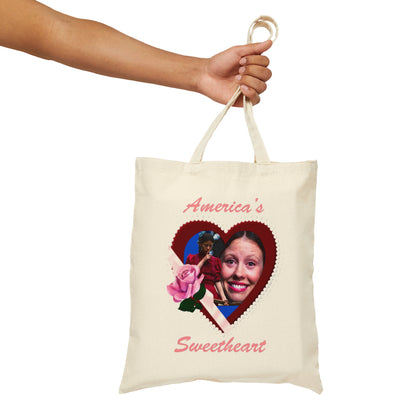 America's Sweetheart Pearl Cotton Canvas Tote Bag