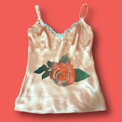 Pierced Rose Slip Top (L)