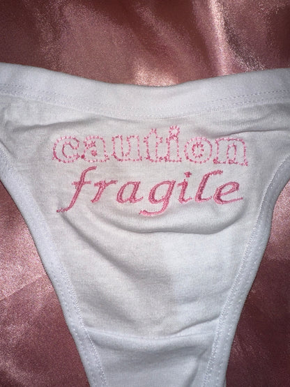 caution fragile thong