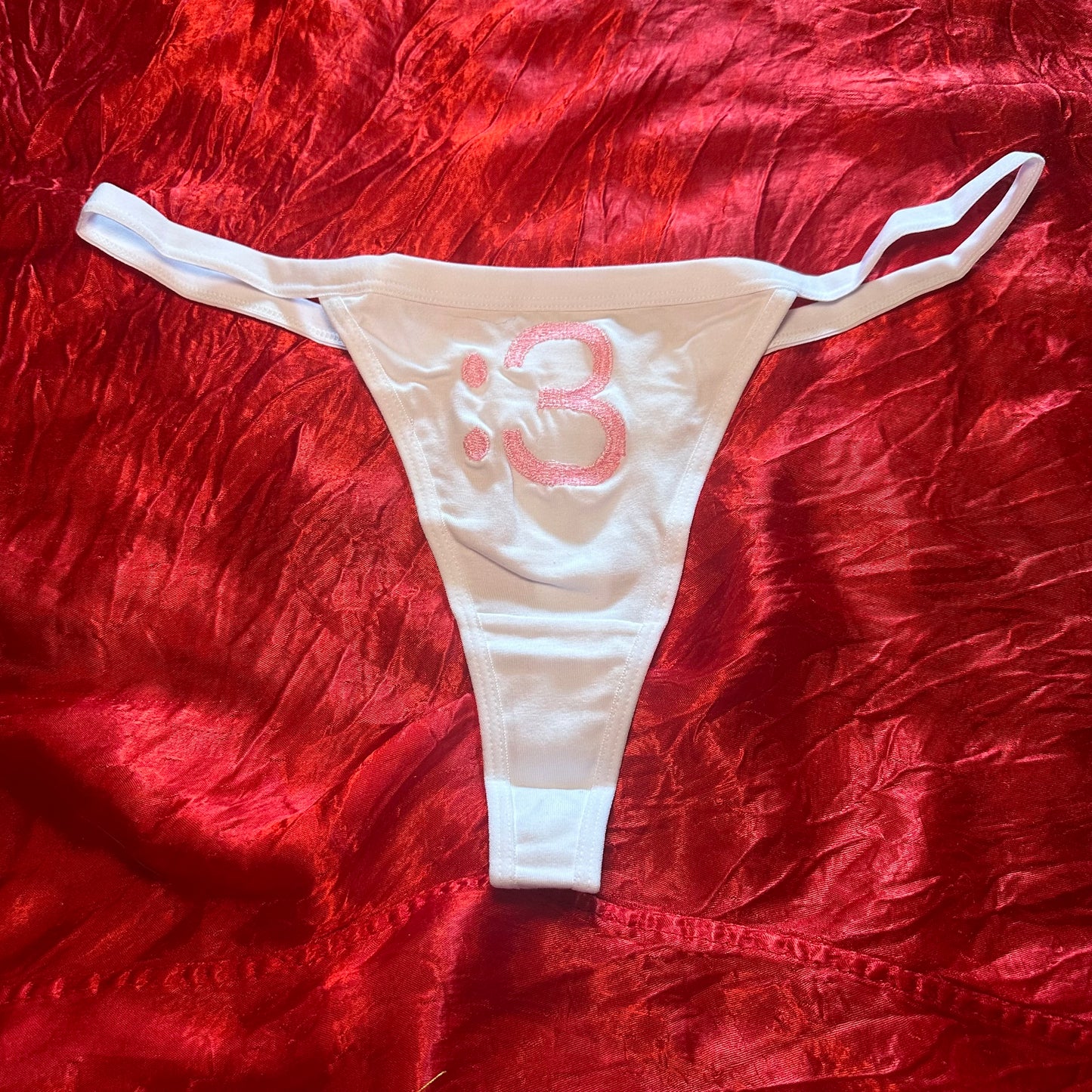 :3 Thong (XL) white/pink