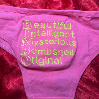B-I-M-B-O Pantie Thong (L) pink/green