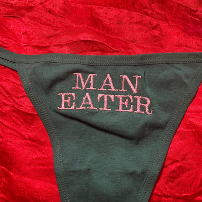 Man Eater Thong (S) green/pink