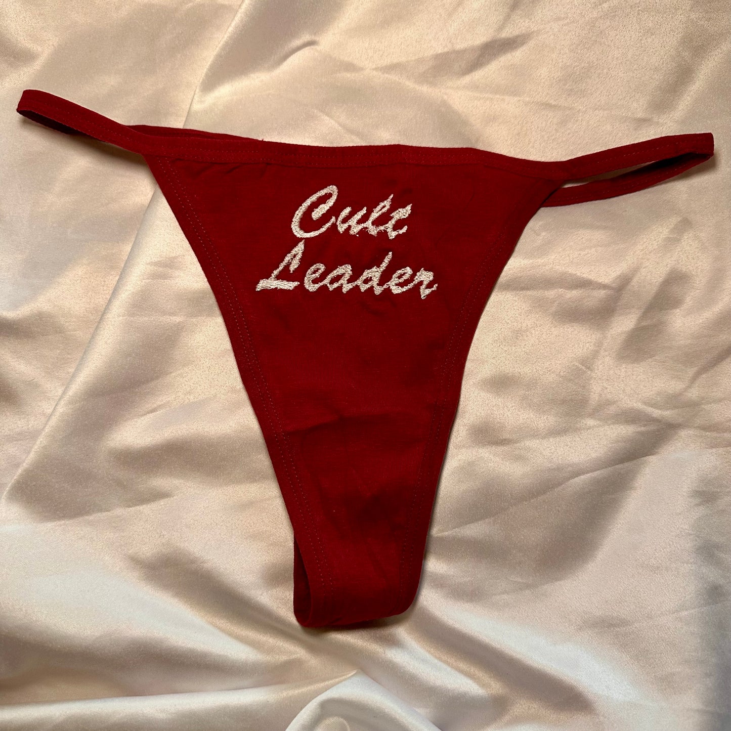 Cult Leader Thong (S) maroon/white