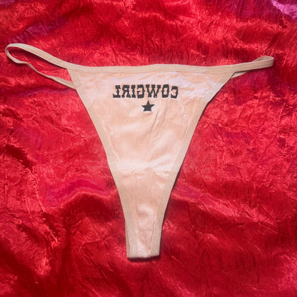 Reverse Cowgirl Thong (XXL) beige/black