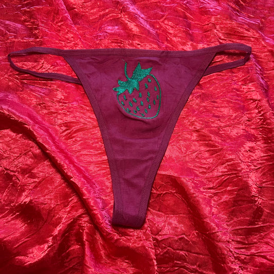 Strawberry Thong (XL) maroon/green