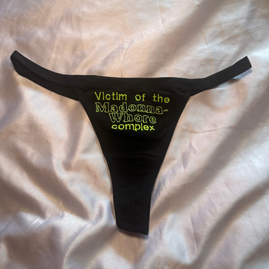 Madonna-Whore Complex Thong (M) black/green