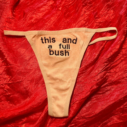 Full Bush Thong (S) beige/black