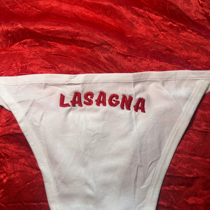 Lasagna Thong (XL) white/red