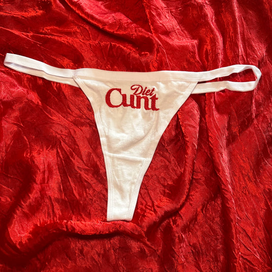 Diet Cunt Thong (XL) white/red
