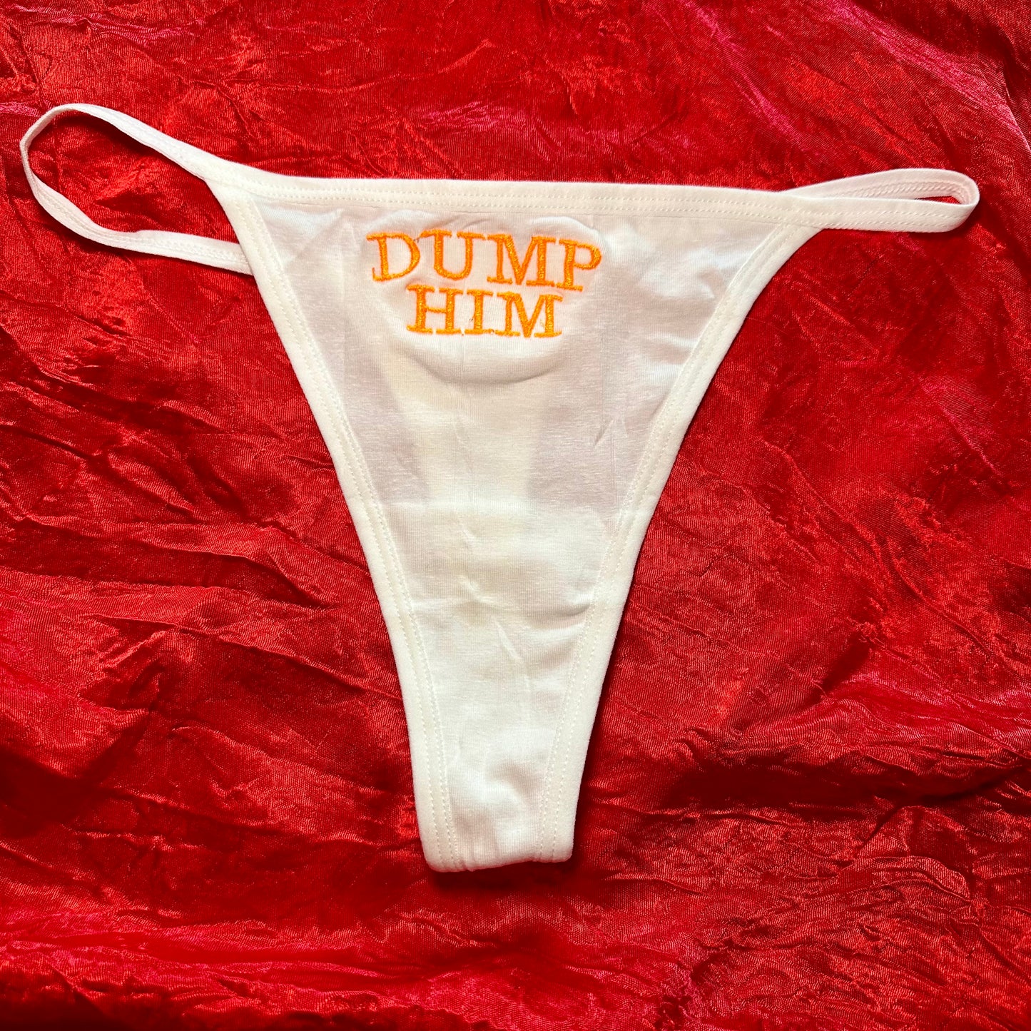 Dump Him Thong (S) white/orange