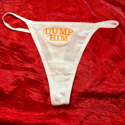Dump Him Thong (S) white/orange