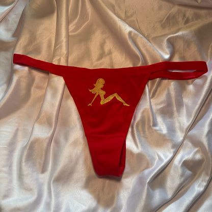 Mudflap Girl Thong (XL) red/yellow