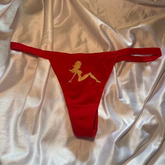 Mudflap Girl Thong (XL) red/yellow