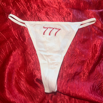 777 Angel Numbers Thong (L) beige/red