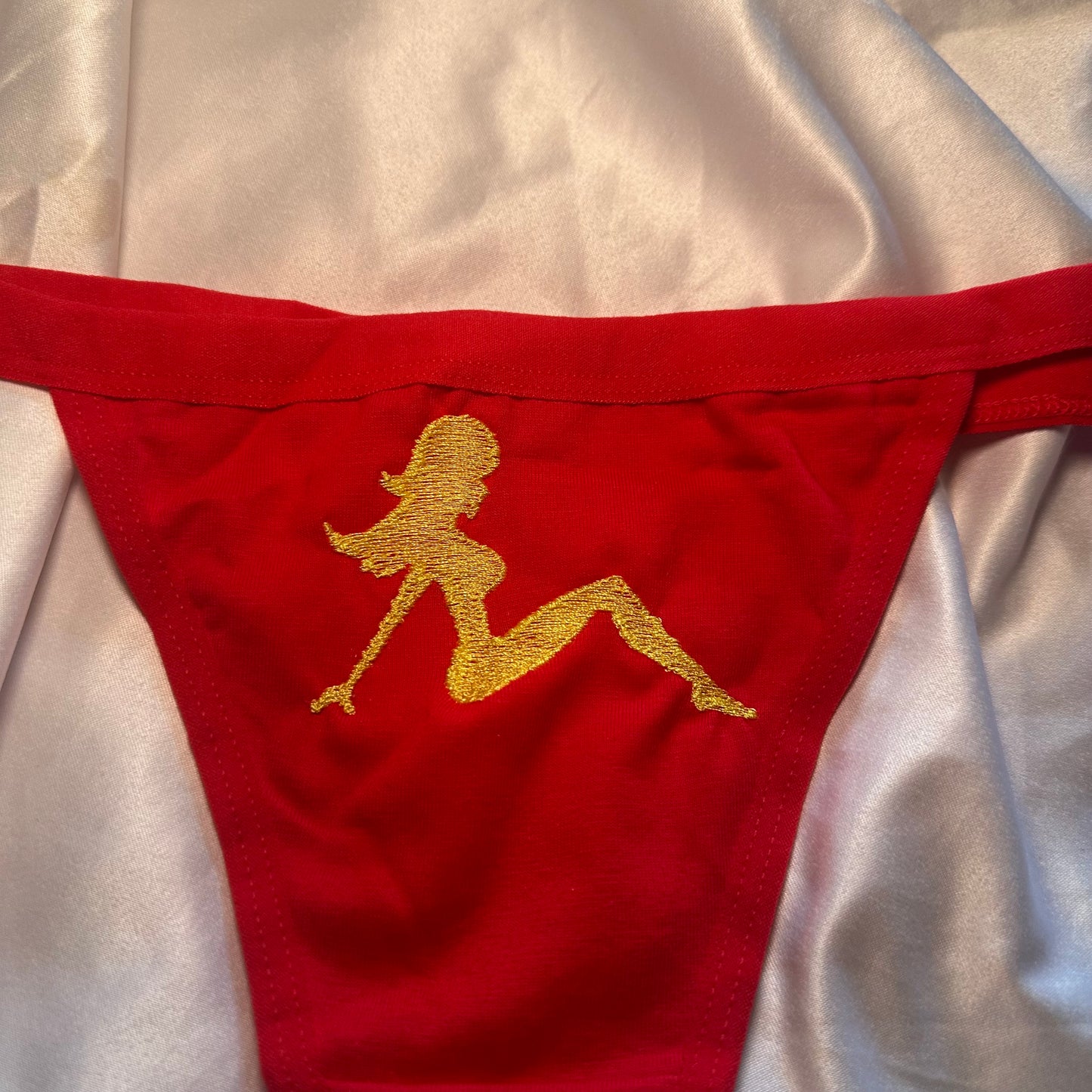 Mudflap Girl Thong (XL) red/yellow
