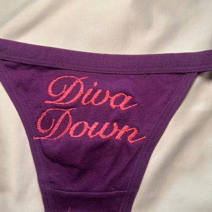Diva Down Thong (XS) purple/pink