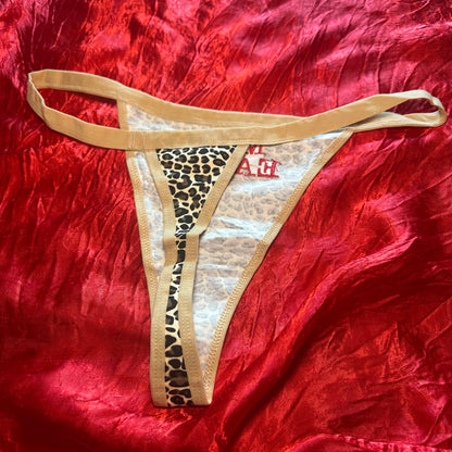 Man Eater Thong (XL) leopard/red