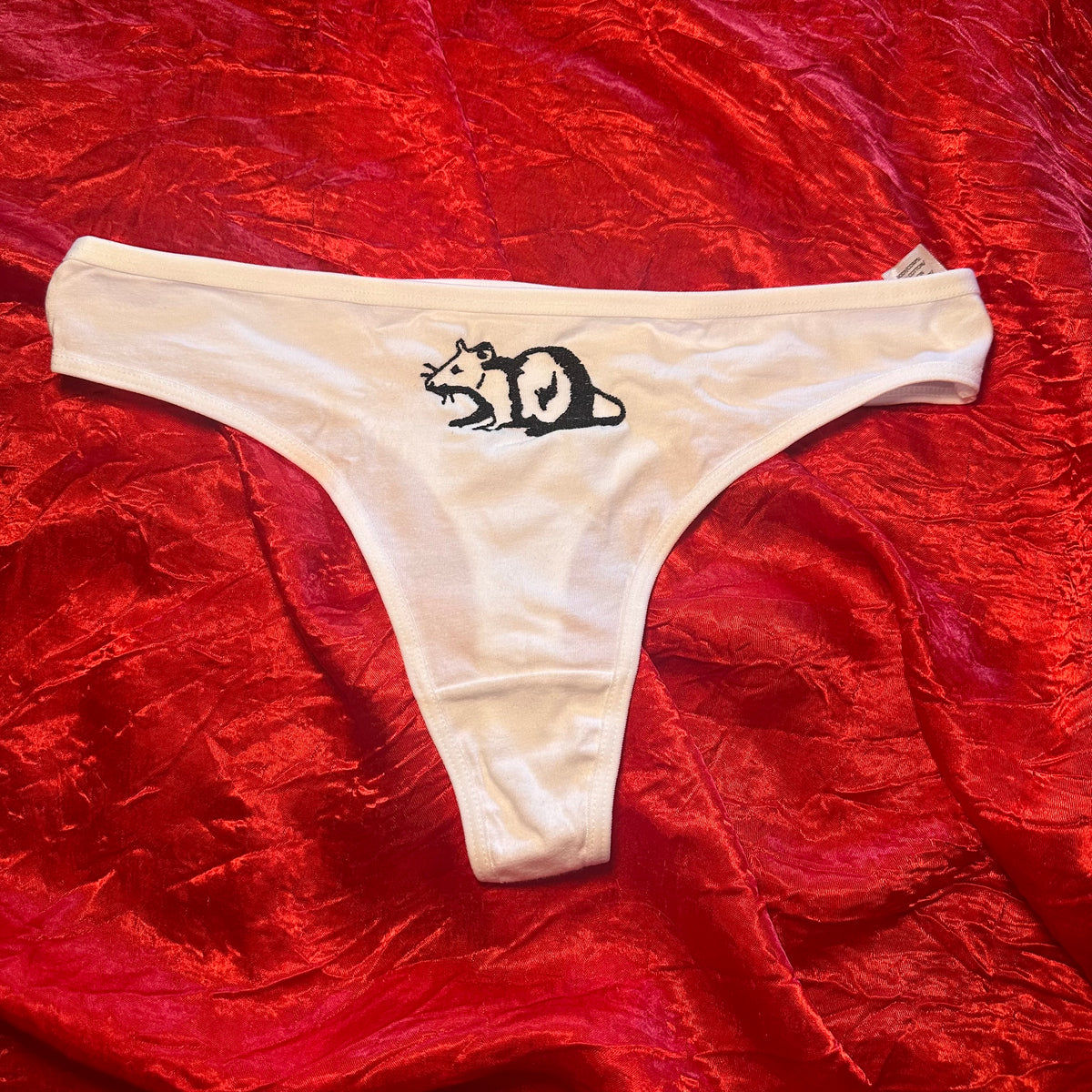 Rat Pantie Thong (L) white/black