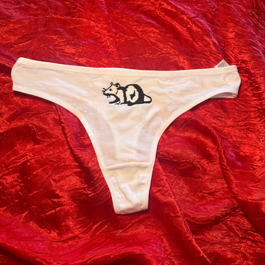 Rat Pantie Thong (L) white/black