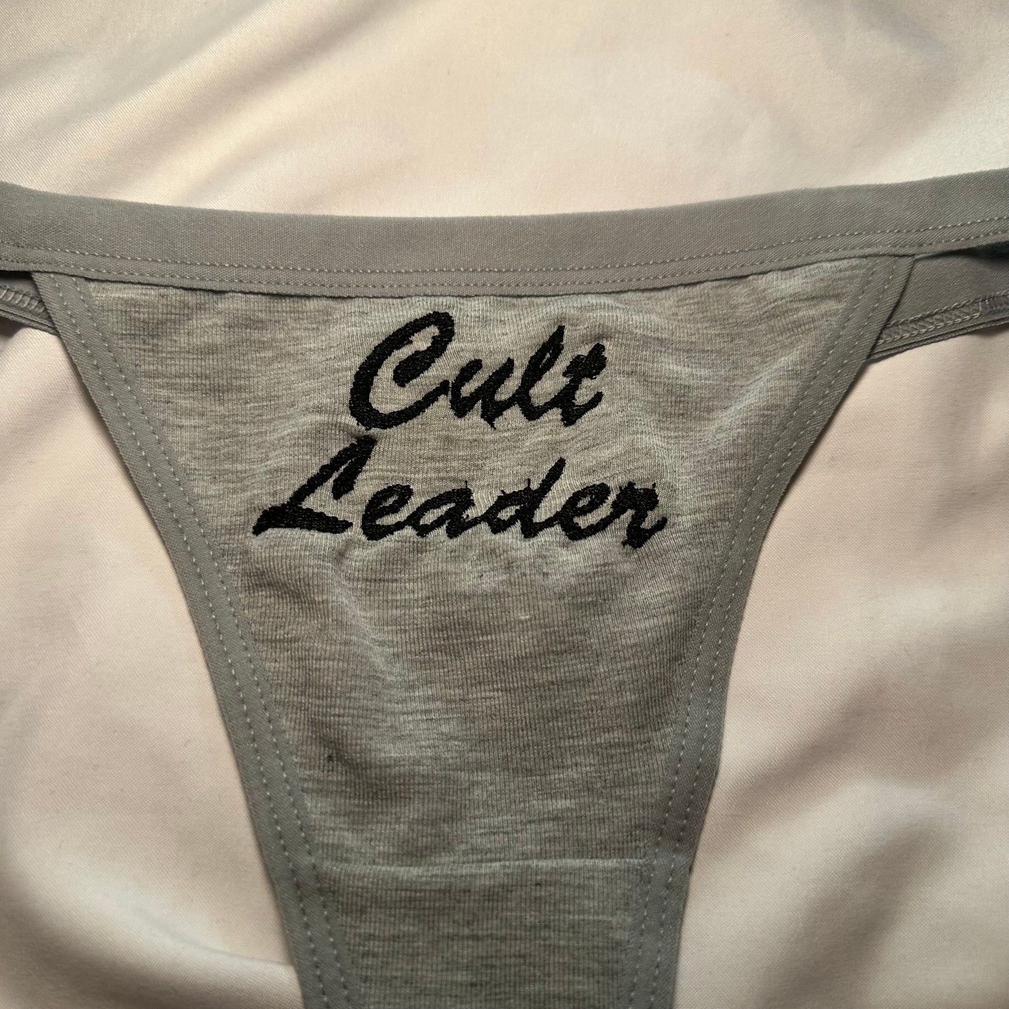 Cult Leader Thong (XS) grey/black