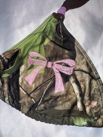 Camo Bow Bikini Top (L)