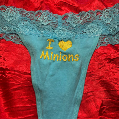 Minions Lace Thong (XXL) blue/yellow