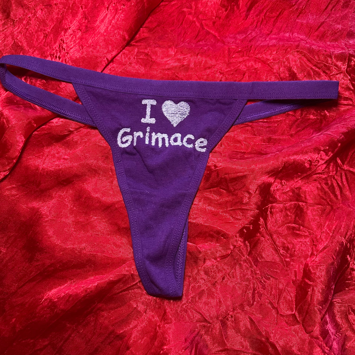 Grimace Thong (S) Purple/white