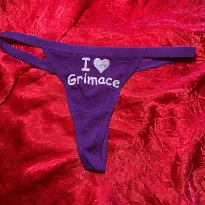 Grimace Thong (S) Purple/white