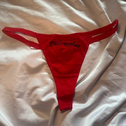 Philosopher Thong (XL) red/black