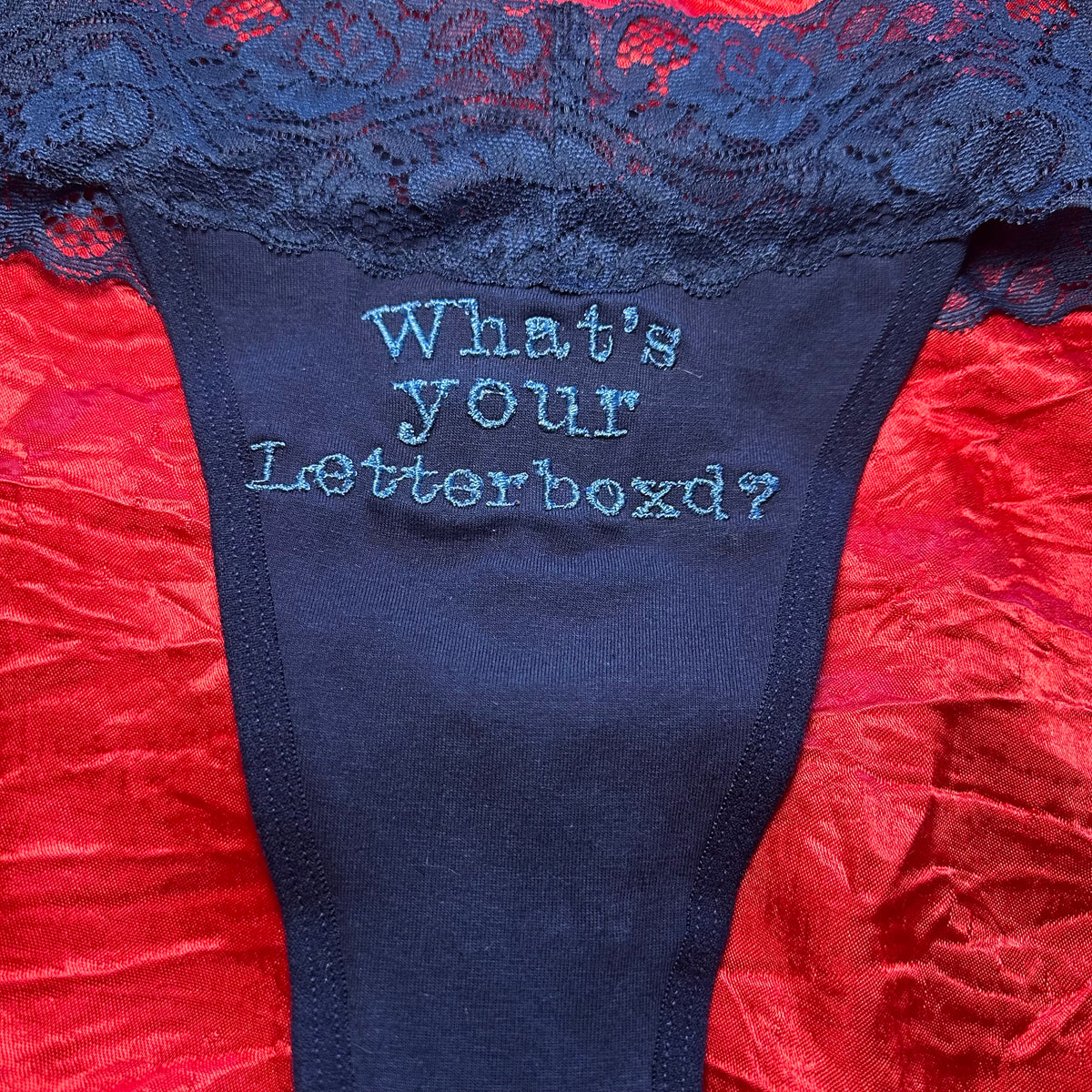 Letterboxd Lace Thong (XXL) navy/blue