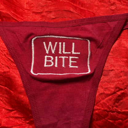 Will Bite Thong (S) maroon/white