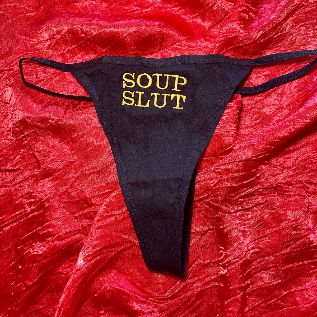 Soup Slut Thong (M) black/orange