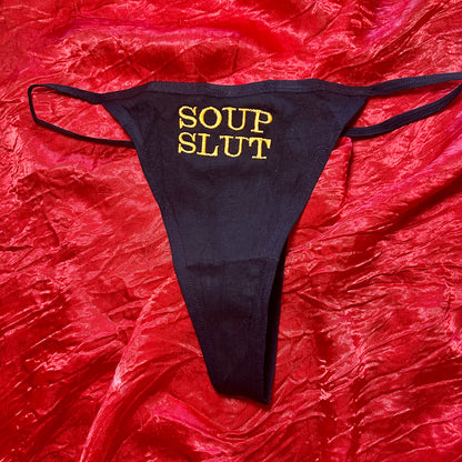 Soup Slut Thong (M) black/orange