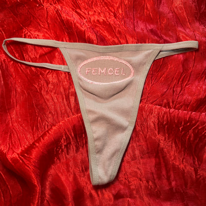 Femcel Thong (S) grey/pink